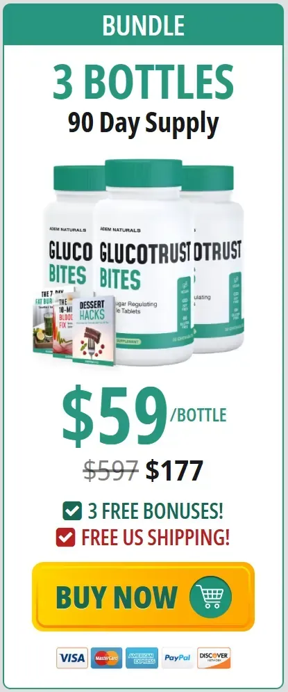 GlucoTrust Bites 3 bottle pricing